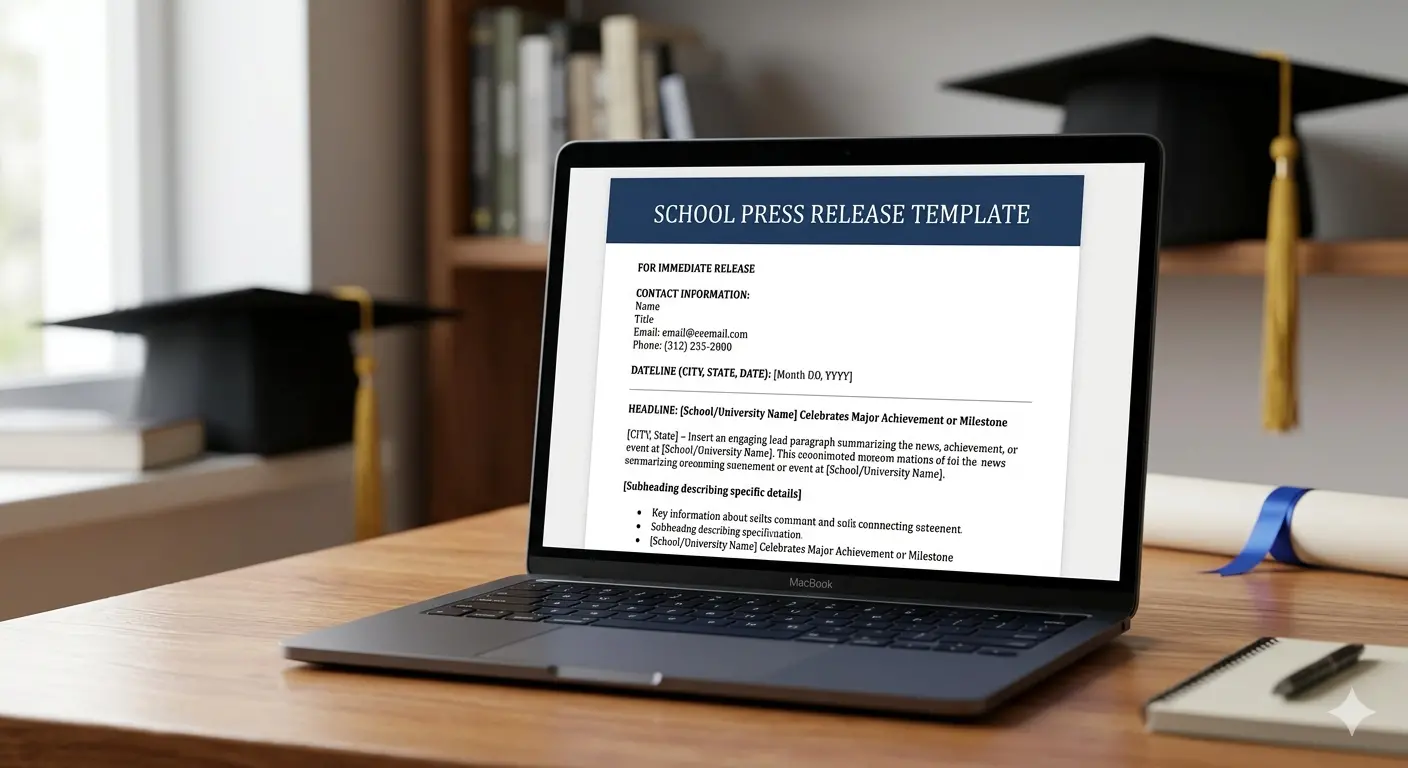 Education Institution Press Release Template for Schools