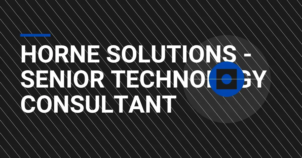 Horne Solutions - Senior Technology Consultant